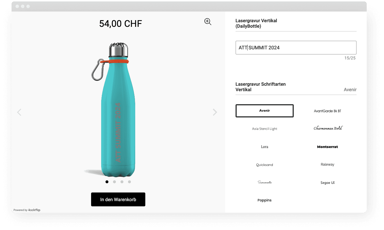 water bottle customizer